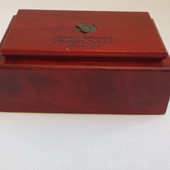 McDonalds Ronald McDonald House Wooden Box LOGO Badge - Picture 2 of 8